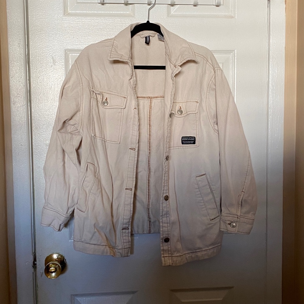 H&M Cream Oversized Denim Shacket